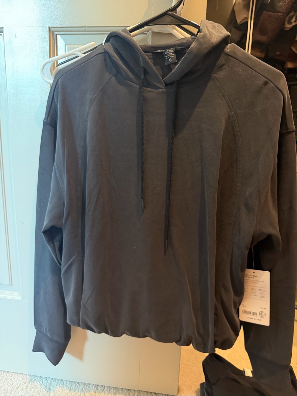 NWT Athleta Black/Charcoal Gray Pullover Hoodie